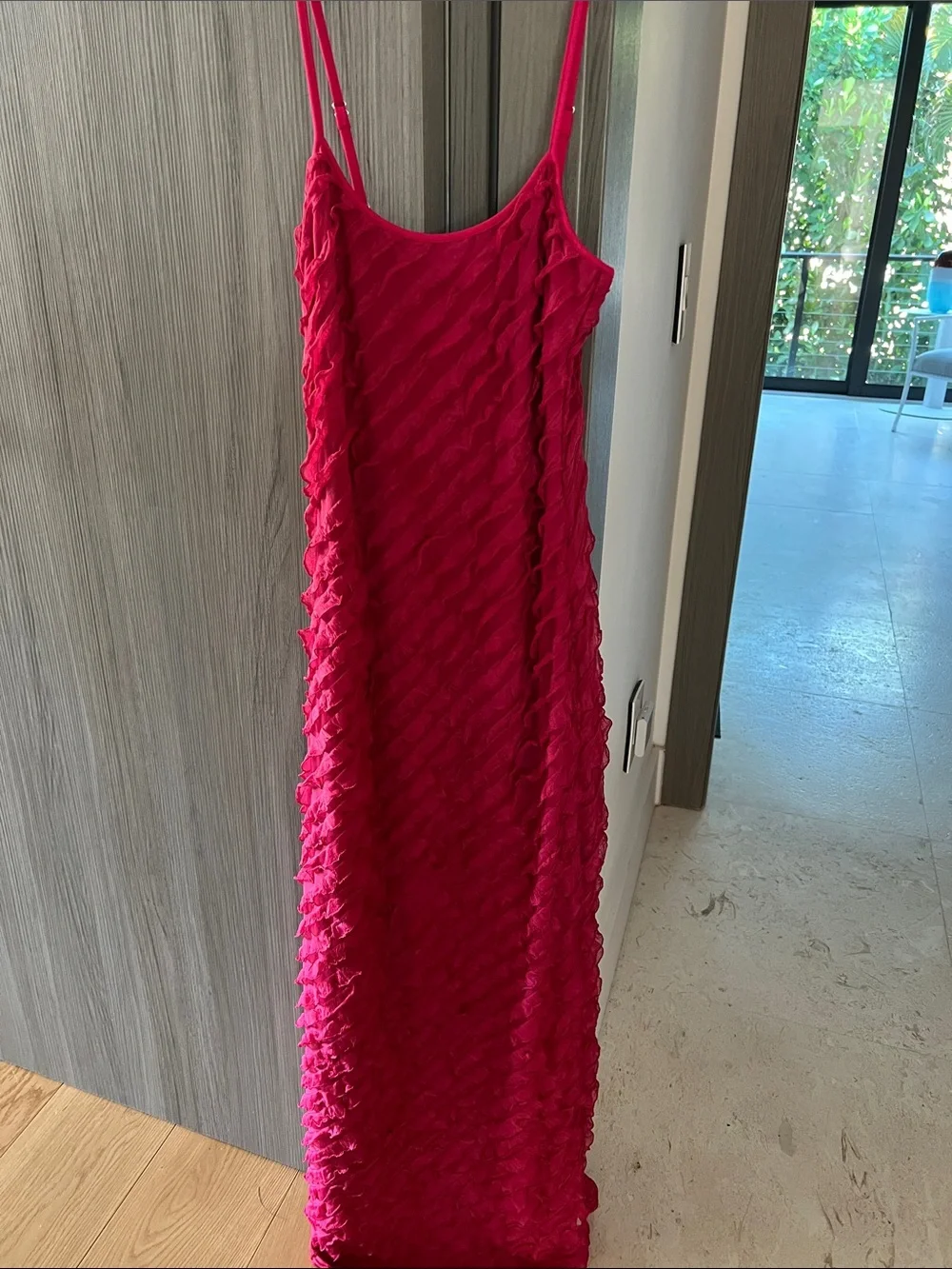 NWT REVOLVE Australia SHOWPO Lillibeth Fuchsia Textured Slip Maxi Dress US 6 - Picture 2 of 12